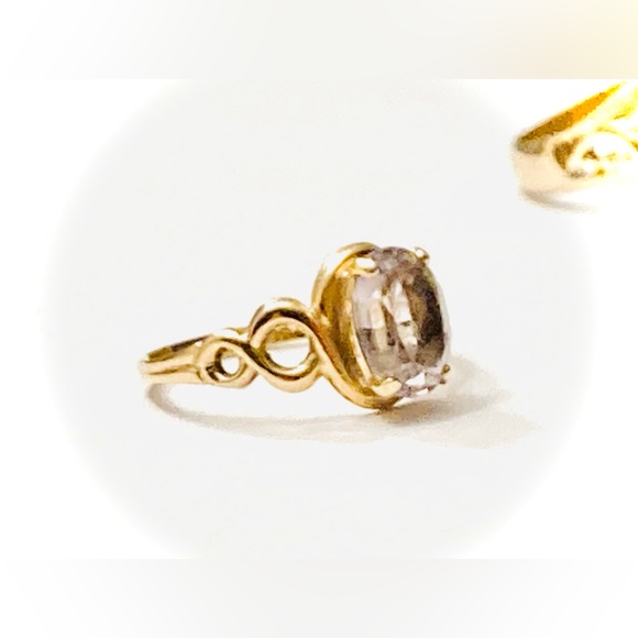 10k SOLID GOLD OVAL LAVENDER PURPLE BABY RING {NEW OLD STOCK} {VINTAGE} UNWORN! - Picture 4 of 9